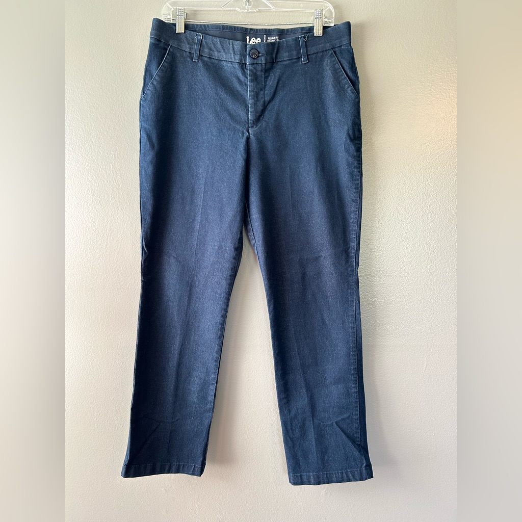 Lee Regular Fit Straight Leg Mid Rise Dress Jeans Size 12